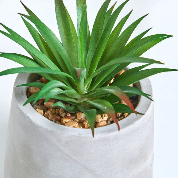 Plante artificielle et pot en ciment (gris) Plante artificielle et pot en ciment (gris)